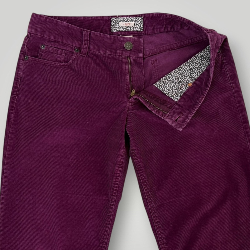 J.Crew Corduroy Pants Womens Size 8R Purple Bootcut Stretch 32.5 Inseam Casual - Picture 4 of 8